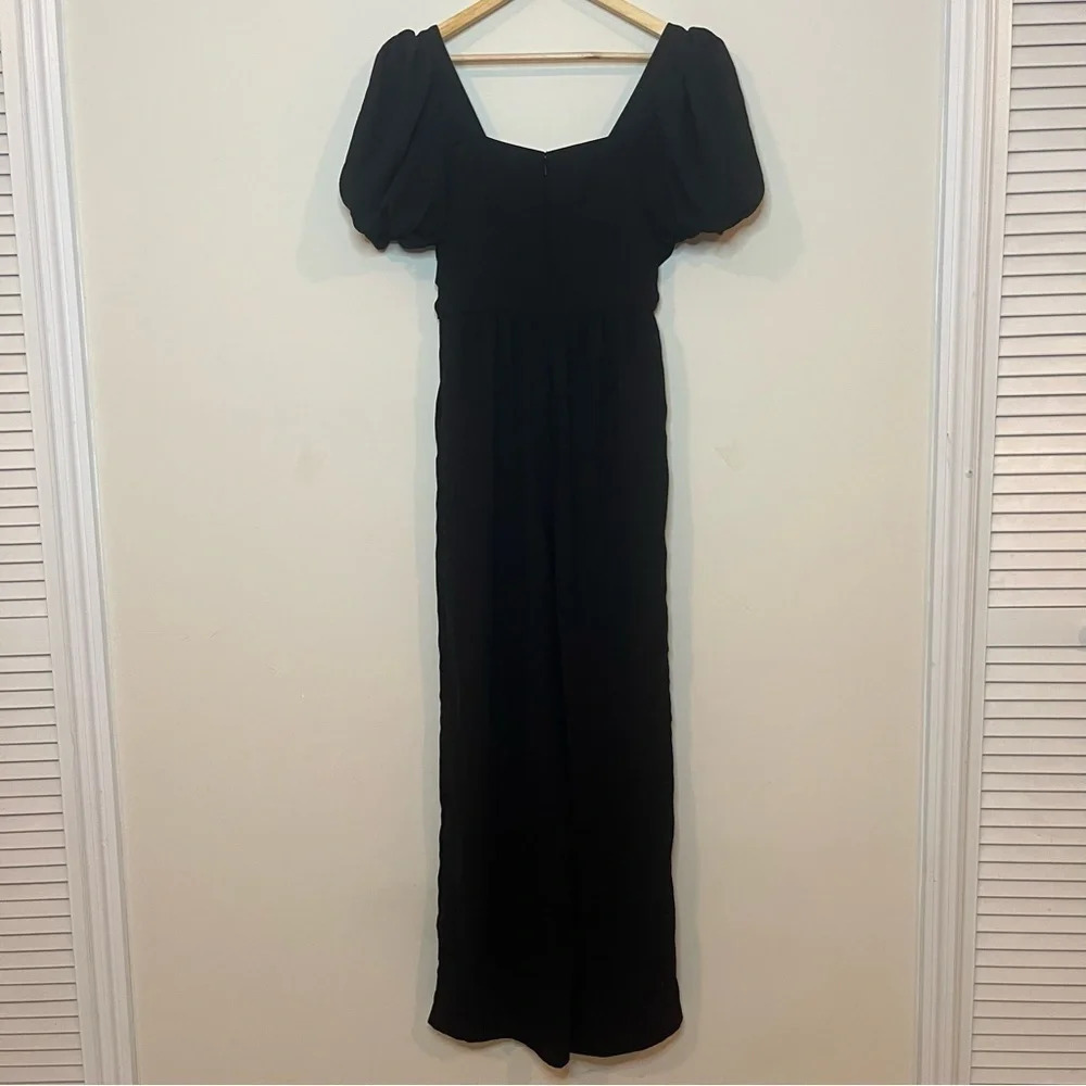NORDSTROM CHELSEA28 Puff Sleeve Square Neckline Wide Leg Chic Jumpsuit Romper - Picture 12 of 14